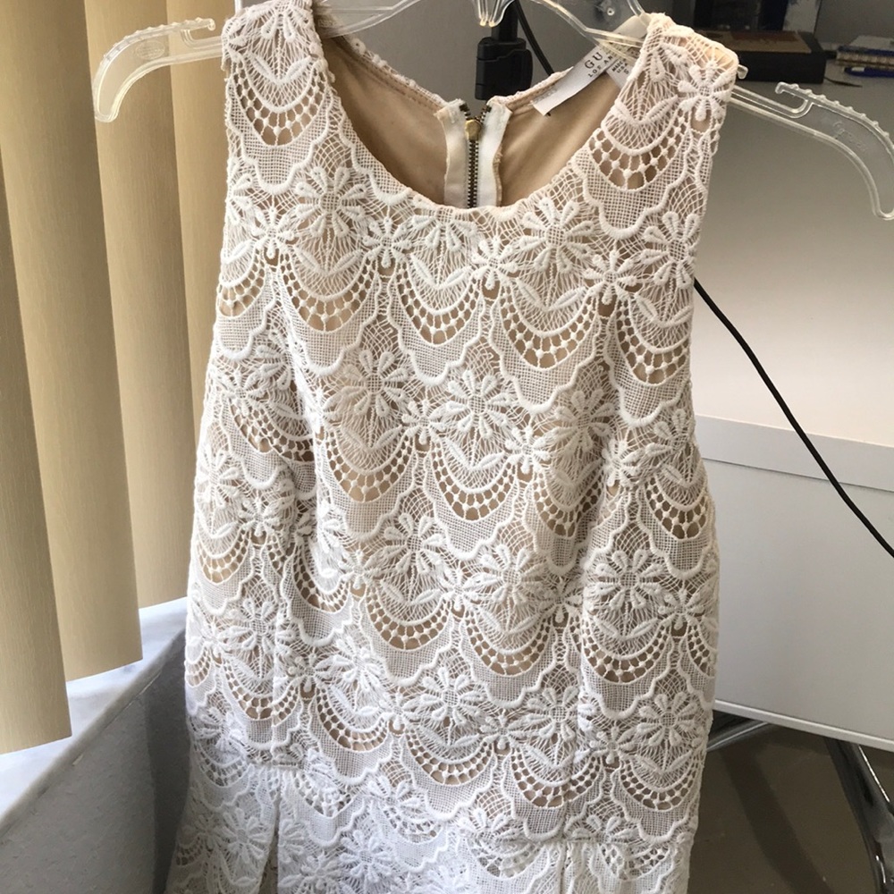GUESS WHITE LACE MIDI DRESS